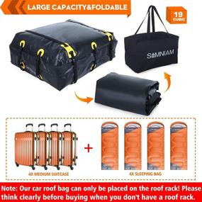 img 3 attached to 🚗 SIMNIAM 19 Cubic Feet Car Roof Bag & Rooftop Cargo Carrier - 700D PVC Anti-Tear Double Zipper Car Rooftop Bag with Storage Bag, 10 Reinforced Straps, Fits Most Vehicles with Rack (No Slip Mat & No Hook) - Enhanced SEO