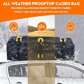 img 1 attached to 🚗 SIMNIAM 19 Cubic Feet Car Roof Bag & Rooftop Cargo Carrier - 700D PVC Anti-Tear Double Zipper Car Rooftop Bag with Storage Bag, 10 Reinforced Straps, Fits Most Vehicles with Rack (No Slip Mat & No Hook) - Enhanced SEO