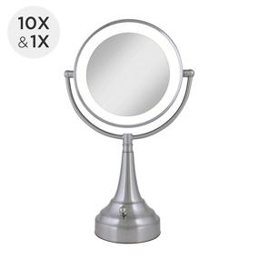 img 3 attached to 🔍 Zadro Cordless LED Double Sided Round Vanity Mirror, 11-Inch Silver Satin Nickel Finish (LEDSV410), Featuring 10x Magnification