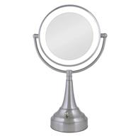 🔍 zadro cordless led double sided round vanity mirror, 11-inch silver satin nickel finish (ledsv410), featuring 10x magnification logo