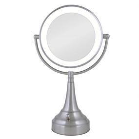 img 4 attached to 🔍 Zadro Cordless LED Double Sided Round Vanity Mirror, 11-Inch Silver Satin Nickel Finish (LEDSV410), Featuring 10x Magnification