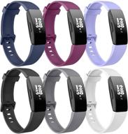 [6 pack] bands compatible with fitbit inspire hr &amp logo