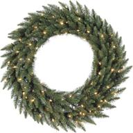 🎄 vickerman 48" camdon fir artificial christmas wreath with warm white led mini lights - faux holiday wreath for indoor seasonal home decor logo