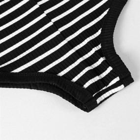 img 1 attached to 👙 Roselux Women's Sexy Deep V Neck Bodysuit- Knitted Long Sleeve Pajama Onesie