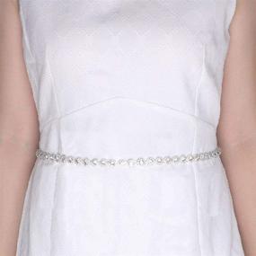 img 2 attached to Sppry Bridal Rhinestone Belt: The Perfect Thin Wedding Sash for Women's Dress Gown