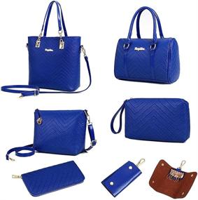 img 2 attached to Leather Shoulder Bags for Women with Crossbody and Wallets - Handbags with Adjustable Handles