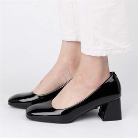 img 2 attached to 👠 Heel World Women's Chunky Square Women's Shoes: Trendy Comfort for Every Step!