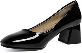 img 4 attached to 👠 Heel World Women's Chunky Square Women's Shoes: Trendy Comfort for Every Step!