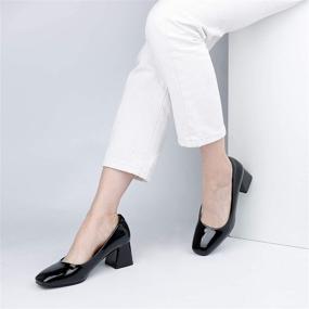 img 3 attached to 👠 Heel World Women's Chunky Square Women's Shoes: Trendy Comfort for Every Step!