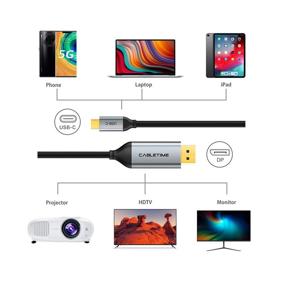 img 3 attached to CABLETIME USB C to DisplayPort Cable 4K 60HZ (3.3FT) | Thunderbolt 3 Compatible | MacBook Pro 2017/2018, iPad Pro 2018, Surface Book 2, Dell XPS | Samsung Galaxy S9 S10 Note 9 Dex Compatible