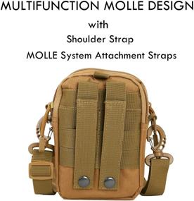 img 3 attached to 📱 Tactical Pouch for EDC, Multi-functional Belt Bag with Cell Phone Holster, Compatible with iPhone, Samsung Galaxy, LG, and Other Phones under 6.2 inches, in Khaki