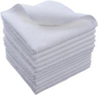 🧽 sinland microfiber cleaning cloth: streak-free absorbent dish rags & lens cloths (12x12 inches, 12-pack) - white logo