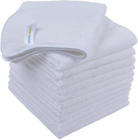 img 3 attached to 🧽 Sinland Microfiber Cleaning Cloth: Streak-Free Absorbent Dish Rags & Lens Cloths (12x12 Inches, 12-Pack) - White