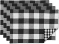 dii gingham check placemat black logo