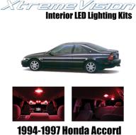 xtremevision interior led for honda accord 1994-1997 (10 pieces) red interior led kit installation tool logo
