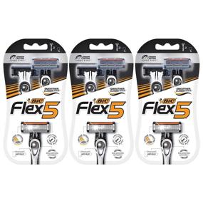 img 4 attached to 🪒 BIC Flex 5 Men's 5-Blade Disposable Razor - 6 Razors, Pack of 3 for Long-Lasting Smooth Shaves