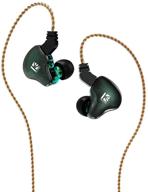 kbear ks2 in-ear earphone: noise cancelling sport hybrid hifi earbuds headphones - green logo