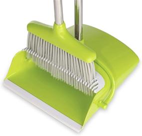 img 2 attached to BristleComb Broom and Dustpan Set: Adjustable Handle Length - A Complete Cleaning Solution with Hand Brush, Dustpan Combo - Lightweight and Upright Stand - Ideal for Kitchen, Home, and Lobby (Green)