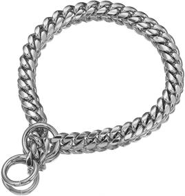 img 4 attached to 🐾 Aiyidi Heavy Duty Pet Collar: Wide 12/15/18mm Silver Dog Chain for Strong Dog Breeds - Shepherd Dog, Labrador, Rottweiler, Bulldog