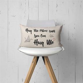 img 3 attached to Hug This Pillow Until You Can Hug Me - Long Distance Relationship Gifts, Couples Gift for Boyfriend, Anniversary, Wedding - 20X12 Inch Love Cushion Case for Sofa Bed