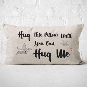 img 4 attached to Hug This Pillow Until You Can Hug Me - Long Distance Relationship Gifts, Couples Gift for Boyfriend, Anniversary, Wedding - 20X12 Inch Love Cushion Case for Sofa Bed