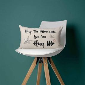 img 2 attached to Hug This Pillow Until You Can Hug Me - Long Distance Relationship Gifts, Couples Gift for Boyfriend, Anniversary, Wedding - 20X12 Inch Love Cushion Case for Sofa Bed