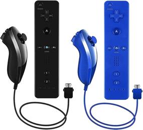 img 4 attached to 🎮 Lactivx Wii Controller: 2 Pack Wii Remote + Nunchuck with Silicone Case and Wrist Strap for Wii Wii U - Black & Deep Blue