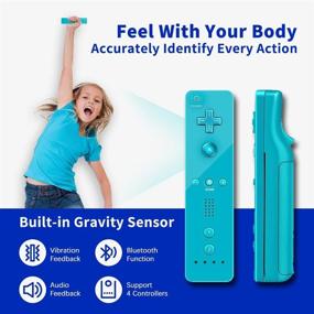 img 3 attached to 🎮 Lactivx Wii Controller: 2 Pack Wii Remote + Nunchuck with Silicone Case and Wrist Strap for Wii Wii U - Black & Deep Blue