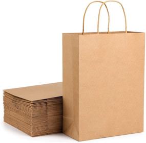 img 4 attached to 🎁 10x4x12" Kraft Handle Bags - 40pcs Gift Bags with Handles, Eco-friendly Business Packaging Bags, Handmade DIY Bags, Recyclable Reusable Kraft Bags, Wedding and Party Favor Decoration Pouches