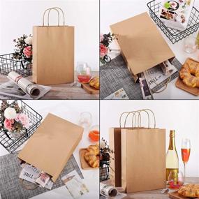 img 3 attached to 🎁 10x4x12" Kraft Handle Bags - 40pcs Gift Bags with Handles, Eco-friendly Business Packaging Bags, Handmade DIY Bags, Recyclable Reusable Kraft Bags, Wedding and Party Favor Decoration Pouches