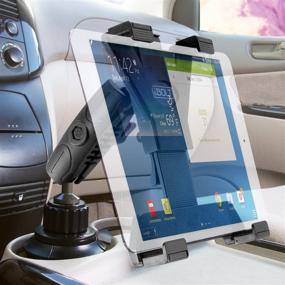 img 2 attached to 📱 iBOLT TabDock Console - Прочный и универсальный держатель для планшетов 7" - 10" (iPad, Nexus, Samsung Tab) для монтажа в подстаканник. Идеально подходит для работы, личного пользования и использования в бизнес-автомобилях.