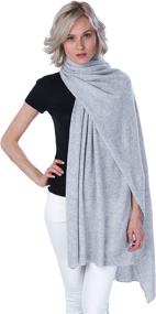 img 1 attached to 🧣 Charcoal Cashmere Shawl Stole for Women - Stylish Cashmere Accessories in Scarves & Wraps