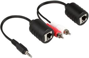 img 4 attached to 🔊 Efficient Transmission: LINESO Stereo Audio Signal Balun Over Cat5/6 Cable - DC3.5mm Stereo & RCA Red White