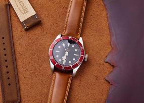 img 3 attached to Ritche Leather Watch - Toffee Color Edition