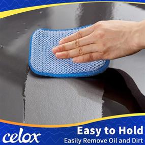 img 1 attached to 🧽 CELOX 12 Pack Dual-Sided Scrub & Wipe Sponge Pad, Natural Cellulose Sponge with Non-Scratch, Multi-Purpose Dish & Kitchen Sponges - Absorbent and Long Lasting, Ideal Size: 5.7" x 3.9