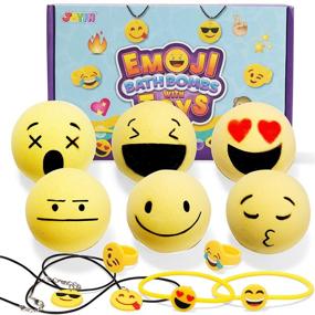 img 4 attached to JOYIN Emoji Bath Bombs with Toys Inside - 6 Pack Natural Bubble Bath Bombs, Fizzy Bath Bombs Gift Set - Perfect for Birthday, Christmas, Valentines Day, Easter - Ideal for Boys and Girls