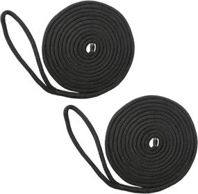 img 4 attached to 2 Pack of 3/4“x 25’ Double Braid Nylon Dockline - Mooring Rope Dock Line with Spliced Soft Eye by NovelBee