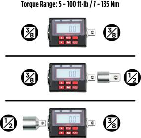 img 2 attached to KAIFNT K552 Digital Torque Adapter: 3/8-Inch 5 to 100 ft·lbs, Buzzer/LED Flash Notification - Dual Direction