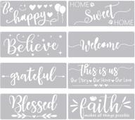 🌲 large inspirational word stencils for wood welcome signs - 8-piece set of reusable plastic stencils for home decor crafts and painting on wood logo