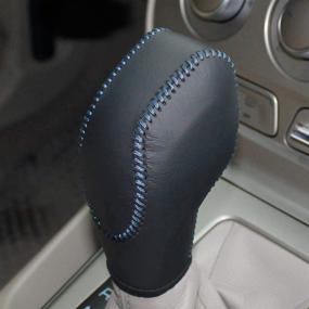 img 2 attached to Loncky Genuine Leather Gear Shift Knob Cover For 2012-2016 Ford Focus /2014-2016 Ford Fiesta /2013-2016 Fusion S