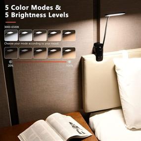 img 3 attached to 📚 CUHIOY Reading Light: 36 LED Clip-On Lamp for Bed Headboard - 25 Light Settings - USB Rechargeable & Battery Operated - Perfect Bedside Book Light