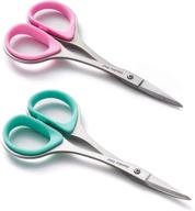 🧵 beaditive sewing and embroidery scissors set - curved and straight, sharp stainless steel design with precision tips, ergonomic rubber handle grip - compact diy must-have (2 pc.) logo