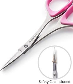 img 2 attached to 🧵 Beaditive Sewing and Embroidery Scissors Set - Curved and Straight, Sharp Stainless Steel Design with Precision Tips, Ergonomic Rubber Handle Grip - Compact DIY Must-Have (2 Pc.)