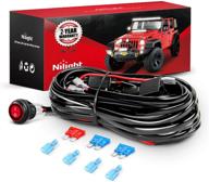 🔌 nilight ni-wa 06 led light bar wiring harness kit: 2 leads, 12v on/off switch, power relay & blade fuse - off road lights, led work light with 2 years warranty logo