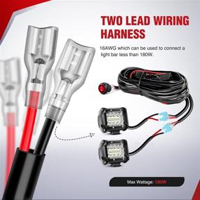 img 2 attached to 🔌 Nilight NI-WA 06 LED Light Bar Wiring Harness Kit: 2 Leads, 12V On/Off Switch, Power Relay & Blade Fuse - Off Road Lights, LED Work Light with 2 Years Warranty