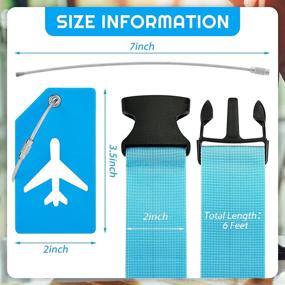 img 3 attached to 4 Pack Luggage Straps Set Adjustable Suitcase Belts Silicone Luggage Tags Travel Suitcase Tags With Name ID Card For Luggage Suitcase Travel Accessories (Blue)