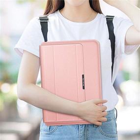 img 1 attached to 🎀 PENGRUISI 15-15.6inch Laptop Sleeve Case with Stand Function - Compatible with All laptops and Tablets - Soft PU Leather - Pink Rose Gold