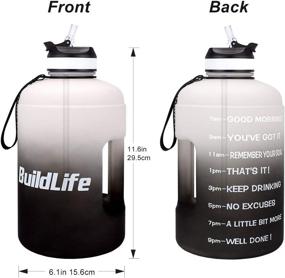 img 1 attached to 🏋️ QuiFit Motivational Gallon Water Bottle - Stay Hydrated with Time Marker & Straw | BPA Free Sport Water Jug for Fitness Enthusiasts