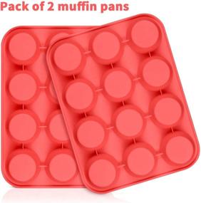 img 1 attached to 🧁 Premium European LFGB Silicone Muffin Pan, 12 Cups Cupcake Pan, 2-Pack Muffin Tin for Muffin, Cupcake, Fat Bomb, Egg Muffin, 100% Food Grade Silicone Molds