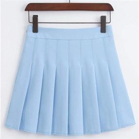 img 2 attached to 👗 Versatile High Waisted Pleated Skater Skirt with Liner Shorts for Girls and Women - Perfect for School Uniforms, Tennis, and Everyday Style